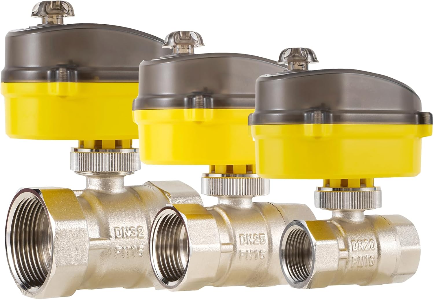 Electric Ball Valve 1 1/4 inch full bore ball valve, 24V actuator AC110V-230V power adapter and automatic return setting. Normally closed electric water valve DN32MM