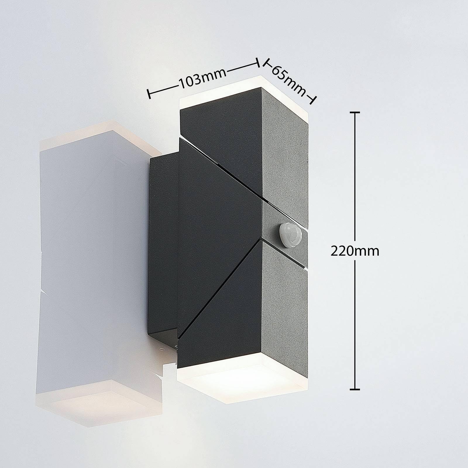 Applique Murale LED Lindby Sally, 15 Cm, Anthracite, IP54, Capteur, Applique Exterieur, Applique Murale Exterieur, Luminaire Exterieur, Lampe Jardin, | Leroy Merlin