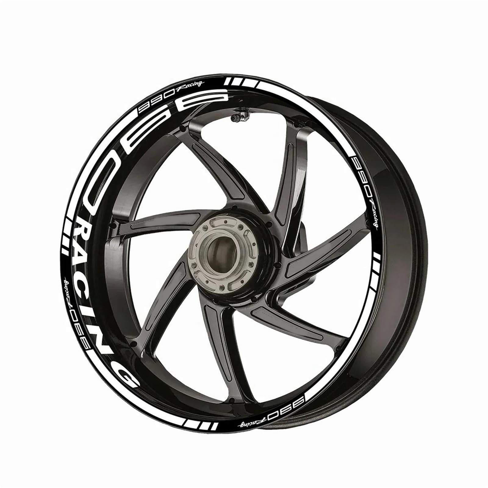 Decorative Stickers Motocycle Wheel Stickers Hub Decals Reflective Motorcycle Rim Sticker Strips Decal for Duke 990(White)