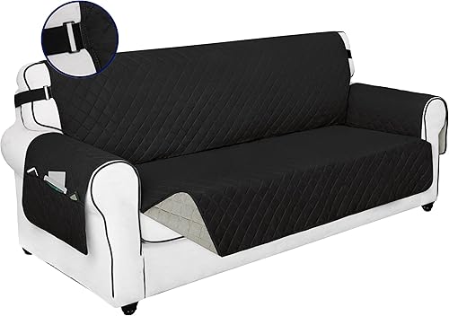Miniatura 43 de PureFit Funda de Sofá Reversible Resistente al Agua para Sofá de Dos Plazas, Funda de Muebles Lavable a Máquina con Espuma Antideslizante y Correa