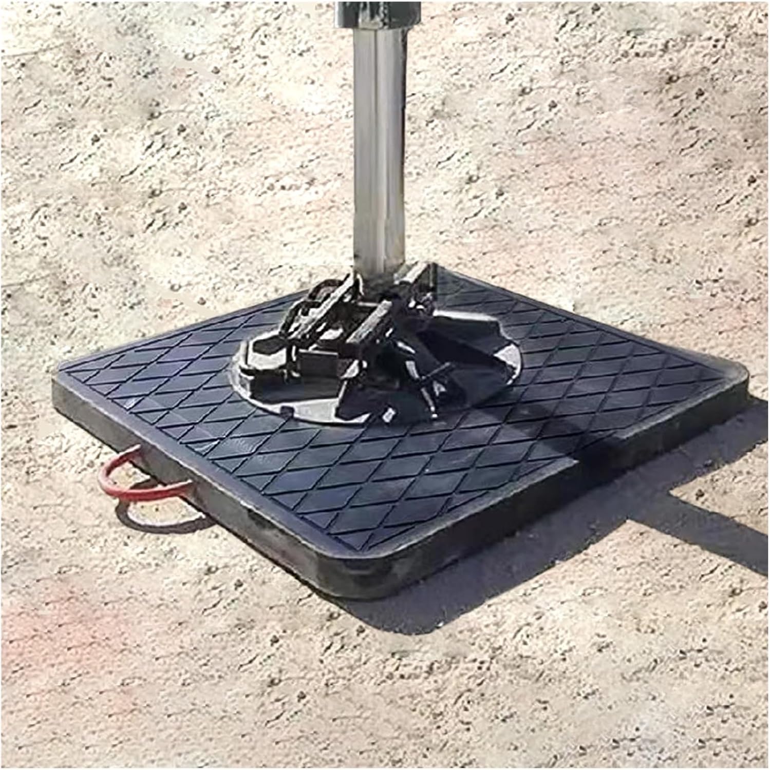Outrigger Support Plate Pad with Rope Handles - Heavy-Duty Crane Leveling Jack Pads for Caravan, Camper, Truck, and Jack Stands on Paved & Off-Road Surfaces (11.8x11.8x1.2in)