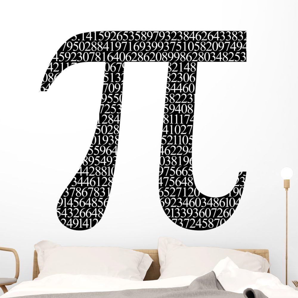 Wallmonkeys WM322305 Pi by Numbers Peel and Stick Wall Decals, 48" W x 46" H-Extra Large