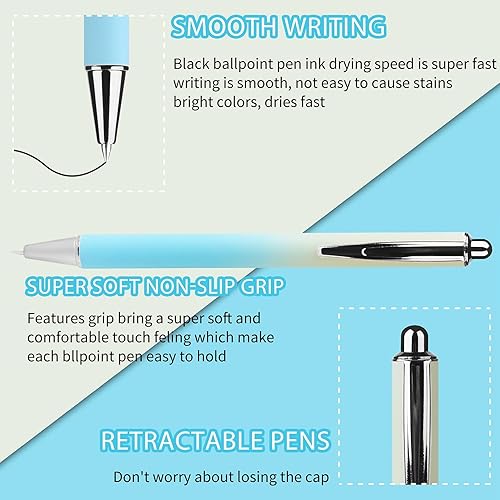 Miniatura 3 de WY WENYUAN Bolígrafos de gel, 12 bolígrafos de tinta negra, bolígrafos de escritura suave de punta fina, bolígrafos pastel para tomar notas,