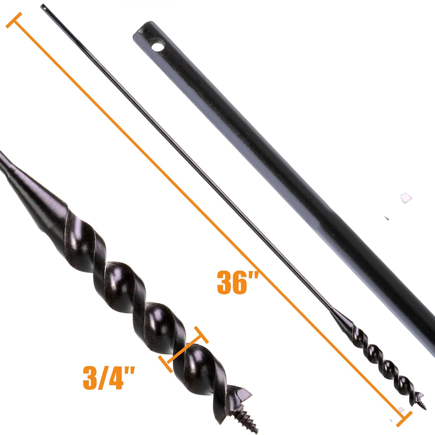 Flex Installer Drill Bit Fish Bit Self Screw Point for Pulling Line Through Tight Spaces 3/4 in. x (3 FT) 36 in. C