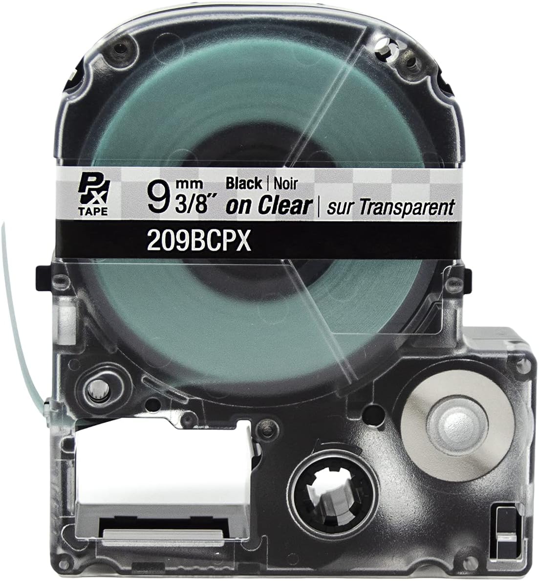 LABELWORKS 209BCPX PET (Polyester) Tape Cartridge - Black on Clear Label Maker Tape - 3/8" (9MM) Wide, 30'