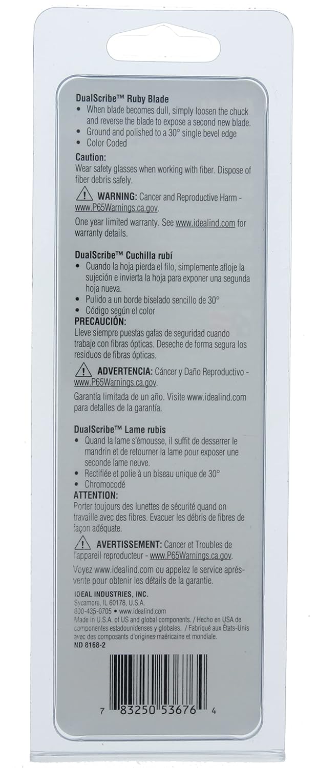 IDEAL Electrical 45-357 DualScribe Double-Ended Fiber Optic Scribe, Fiber Conductors, Ruby, 1 Hand-Held Scribe