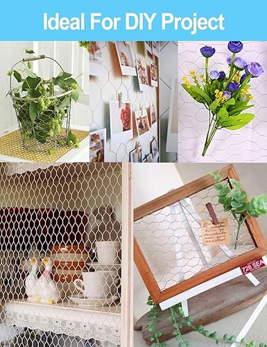Miniatura 4 de TOYPOPOR Malla de Alambre de Pollo 40cm x 5m16" x 190"16 pies (16" x 190"16 pies), Malla Hexagonal Galvanizada Antióxido para Exteriores para