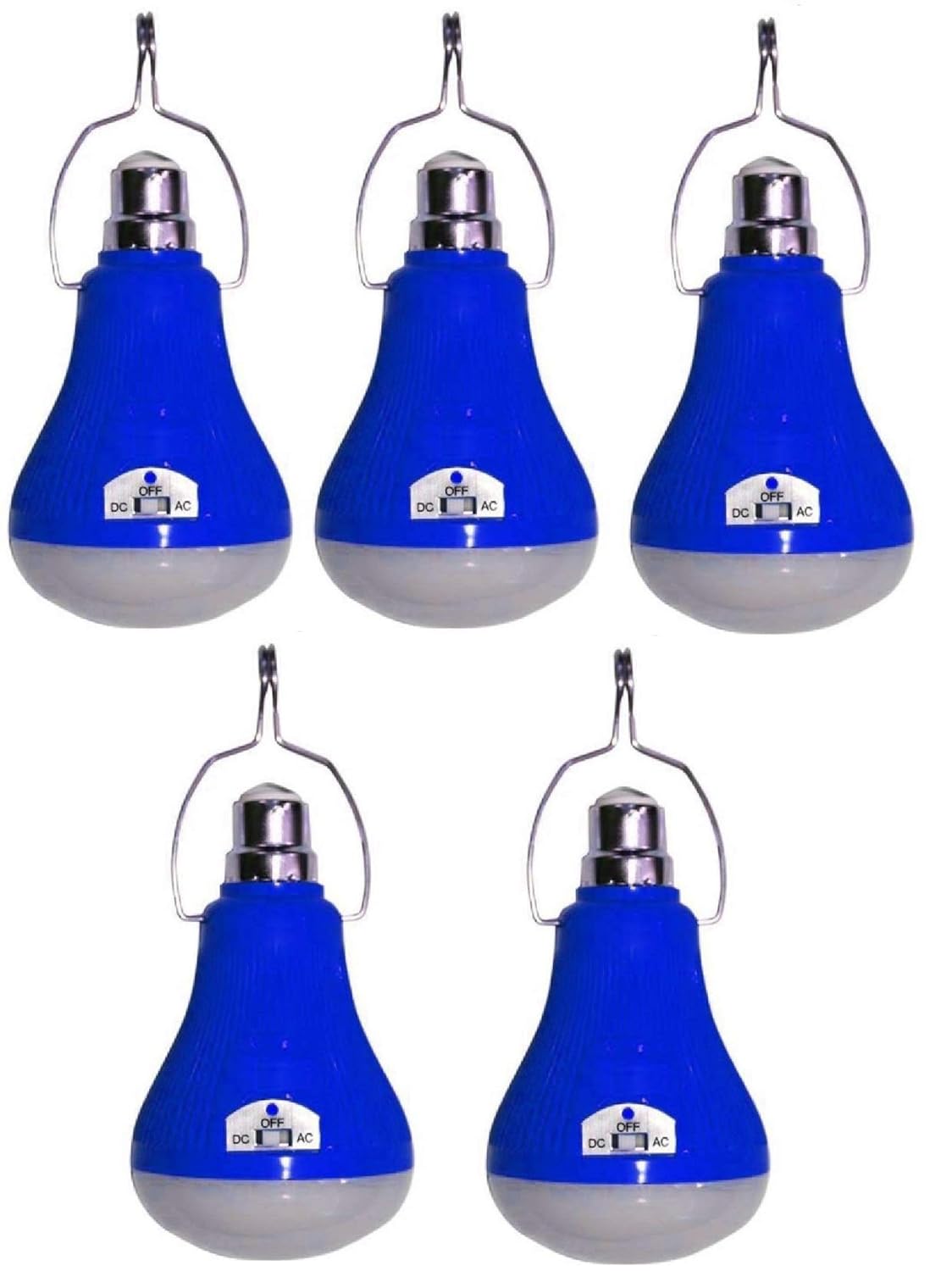 Buy DCH Onlite Pack of 5 Rechargeable LED AC/DC Bulb with Hanger (Red ...