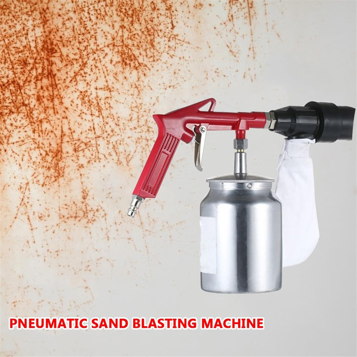 Sand Blaster Gun Kit For Air Compressor, Handheld Pneumatic Sandblaster Sandblasting Spray Gun With 4 Nozzles And 450ml Tank