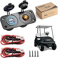 Vista 1 de 10L0L Carrito de golf Encendedor de cigarrillos Salida y carga rápida 3.0 DC 12V Entrada impermeable Cargador USB Adaptador de enchufe
