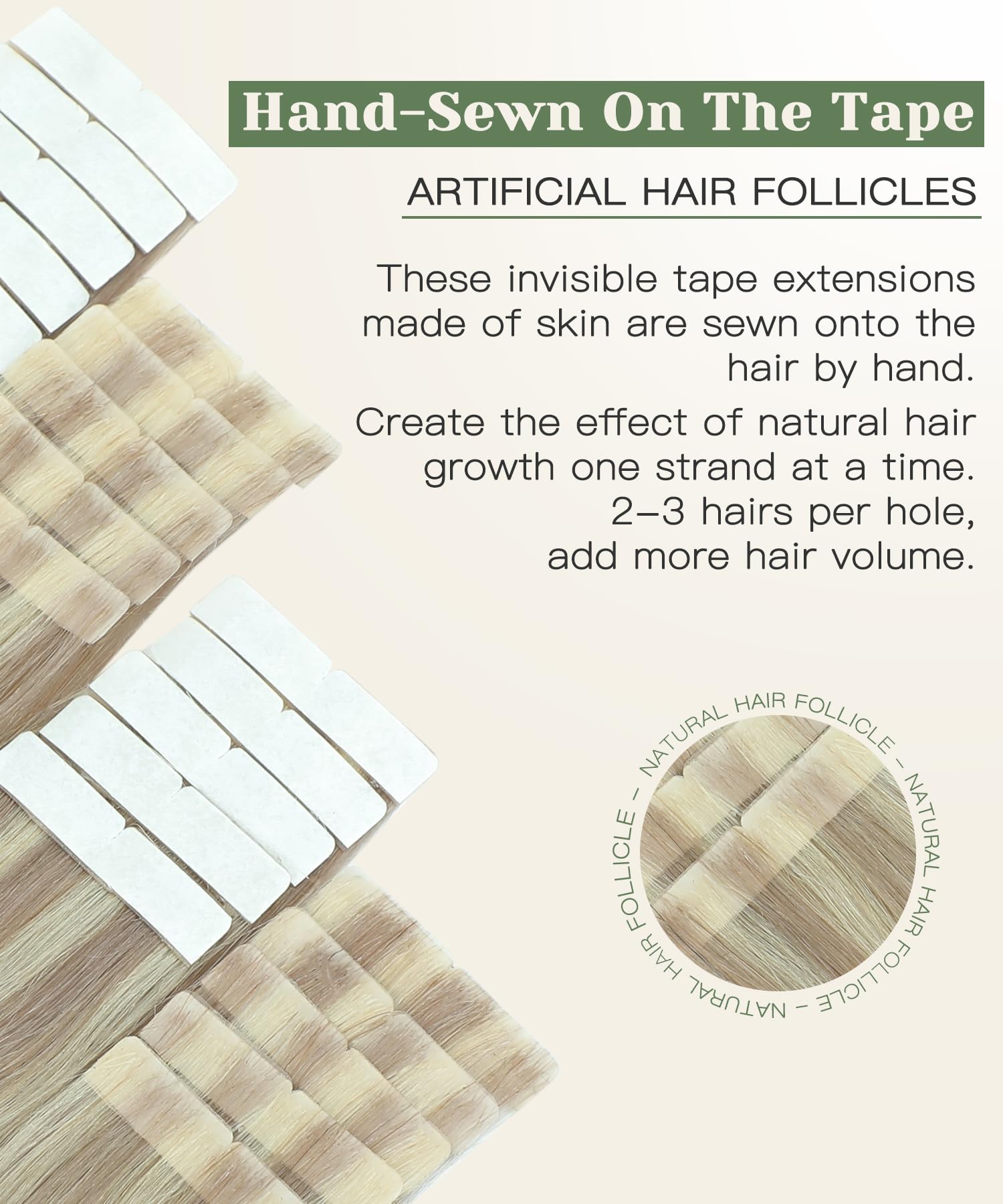 SURNEL Injected Tape in Hair Extensions 16 Inch Colour 18 Caramel blond 613 Bleach Blond Natural Real Hair Extension Upgraded Seamless Remy Invisible Skin Weft Straight 20 Pcs 35g(#18P613-16) - Image 4