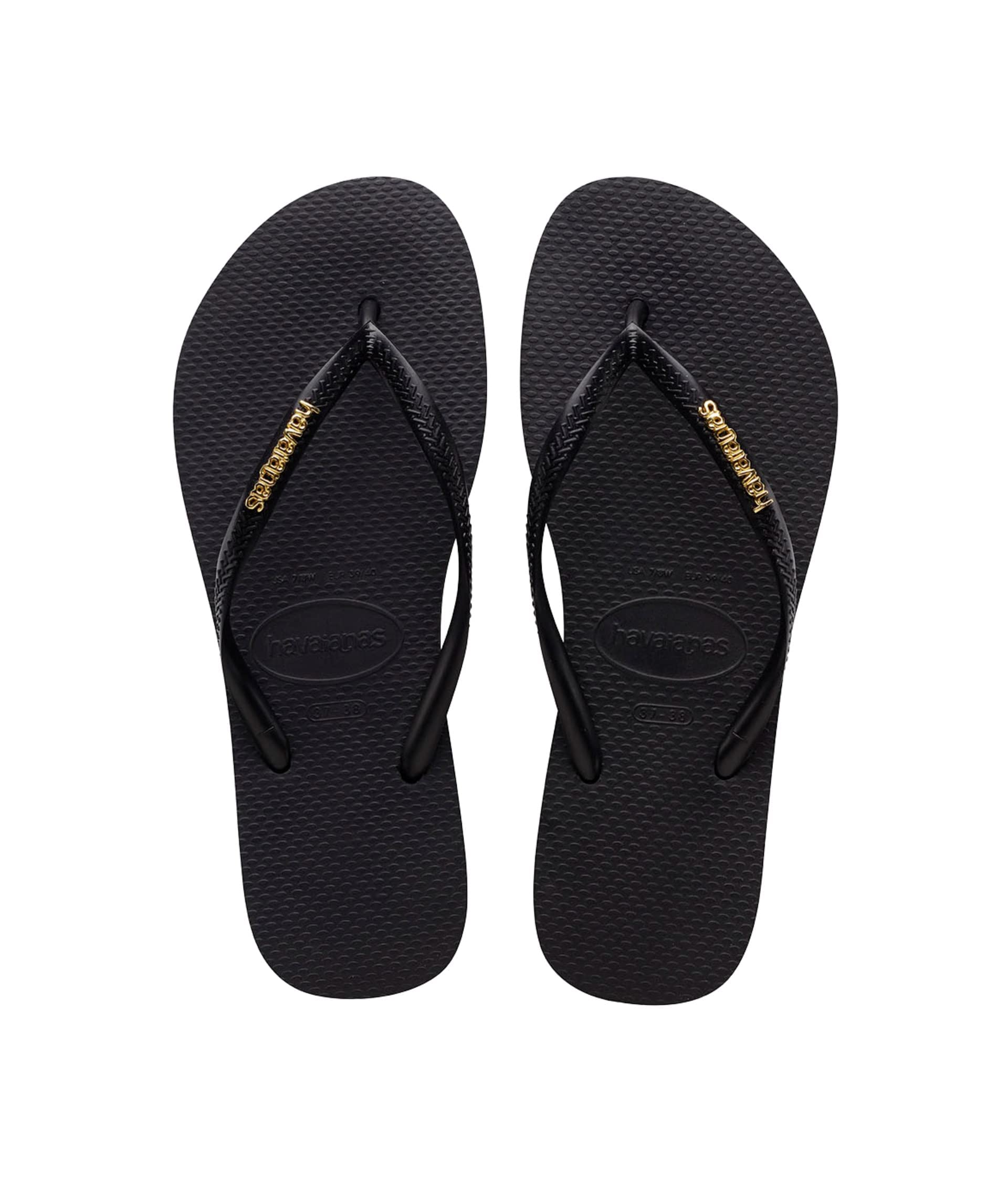 Women's Slim Metallic Logo Sandals