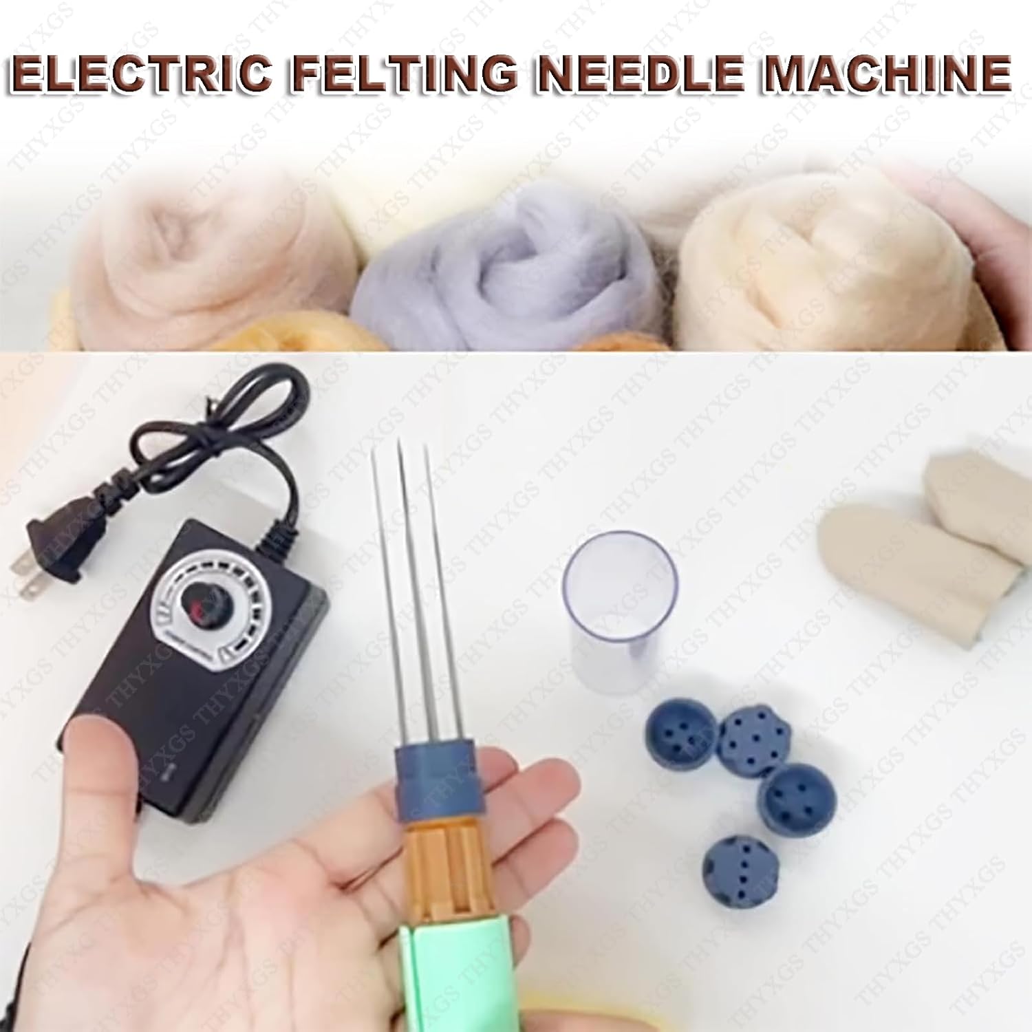 Electric Needle Felting Machine Set, Electric Wool Felting Tool, Needle Felting Machine for Fast Felting, 2cm Stroke, Adjustable Speed, for Needle Felting, DIY Felting, 3D Sculpture