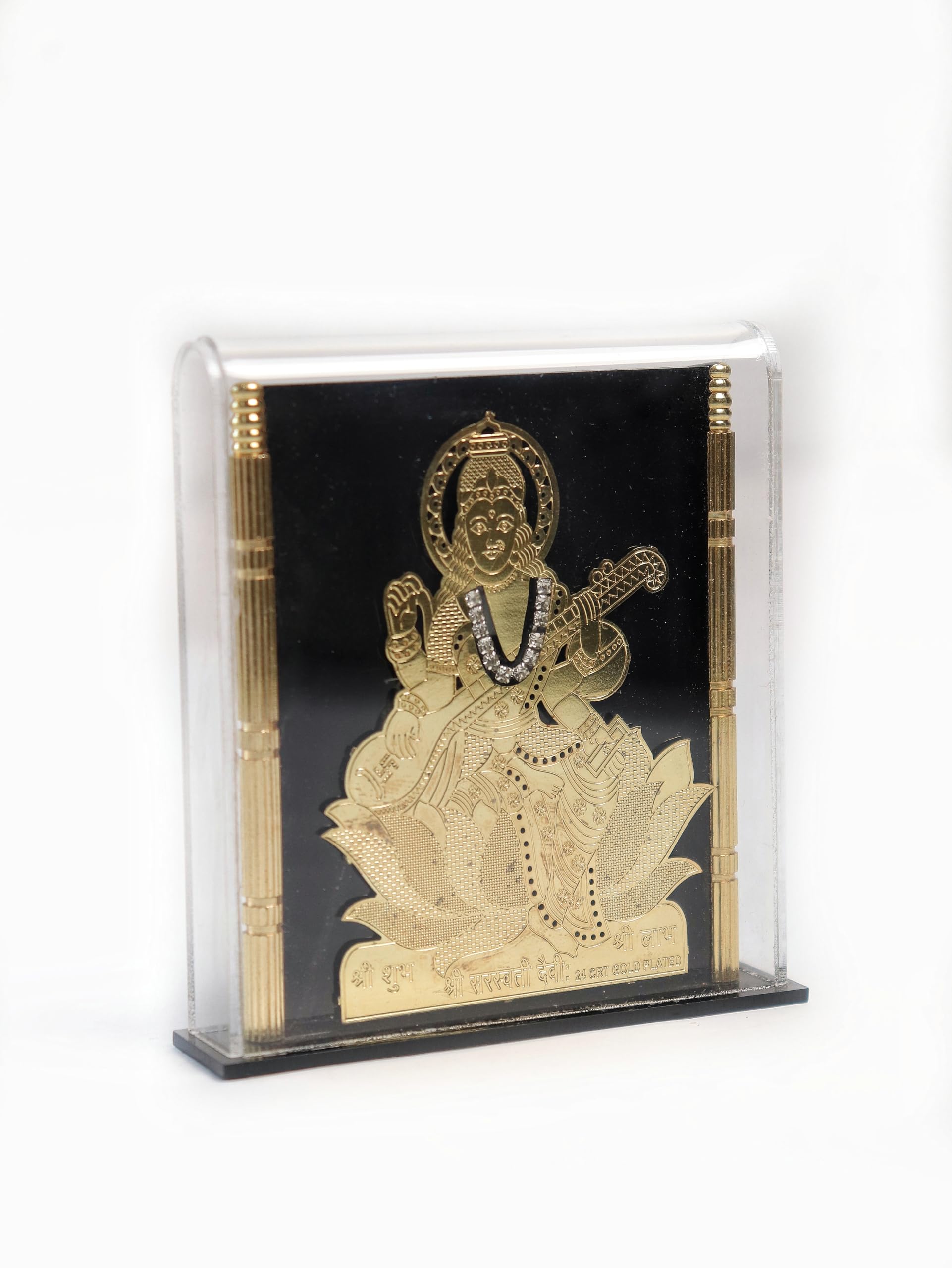 The Spiritual Living Saraswati Vidya Devi Goddess of Speech Wisdom & Learning II Idol for Car Dashboard - Home - Office - Shop - 3.5 Inch 2