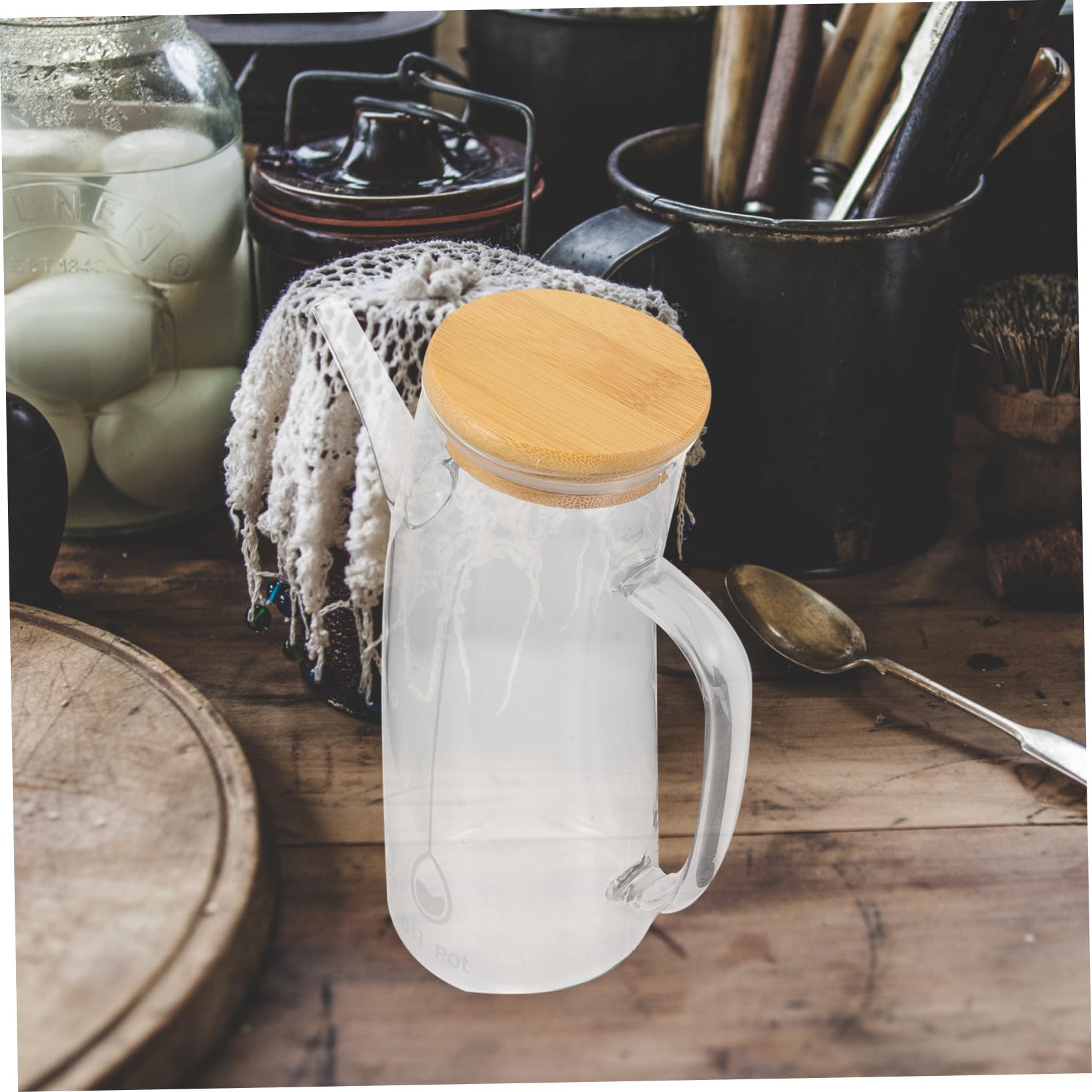 Gatuida Bottiglia di Olio in Vetro con Manico e Beccuccio, Dispenser Antigoccia con Scala, 550 Ml, Contenitore per Olio e Aceto da Cucina, Pratico e Sicuro per Uso Domestico