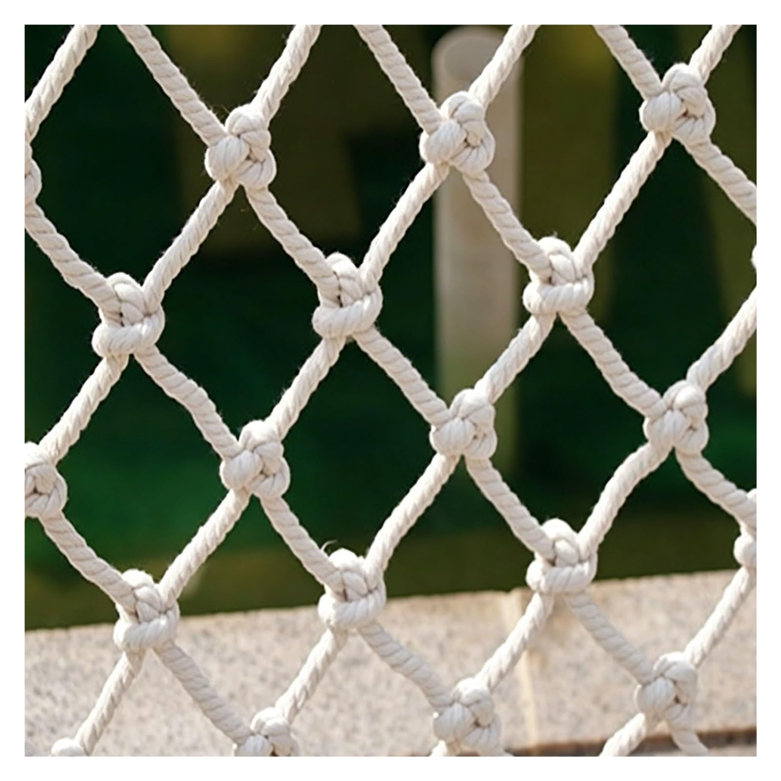 Outdoor Rope Net Weather-resistant Deck Netting White Basketball Net Swimming Pools Attics Windows(2x4m/6.56x13.12ft)