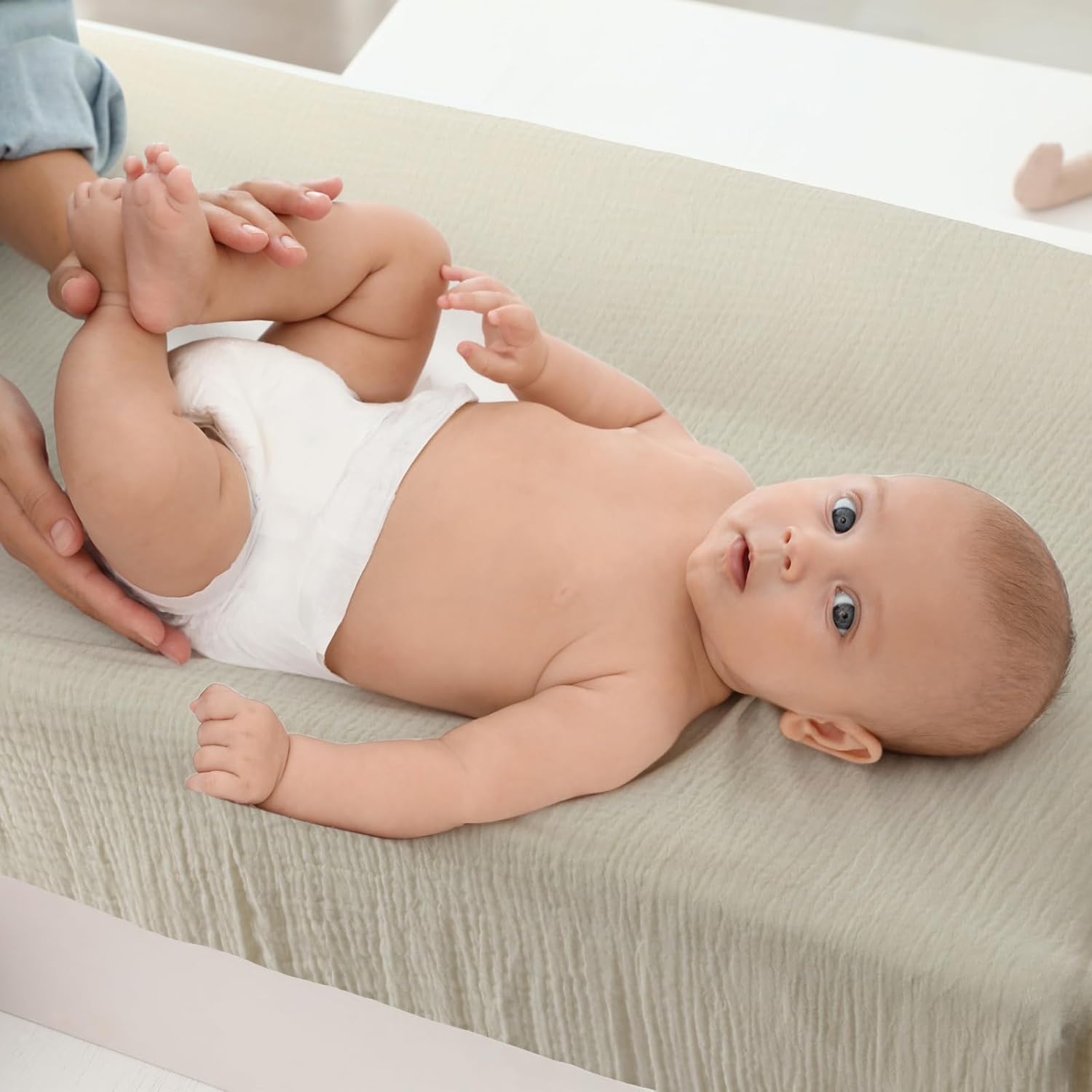 Mixweer 4 Pack Muslin Changing Pad Cover Soft Breathable Cotton Diaper Changing Table Pad Cover Table Sheets for Baby Boys Girls, Fit 2 Sizes(Pastel Color)