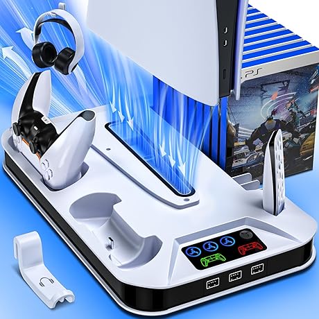 PS5 Cooling Station - Keep Your Console Running Cool with Charging Station