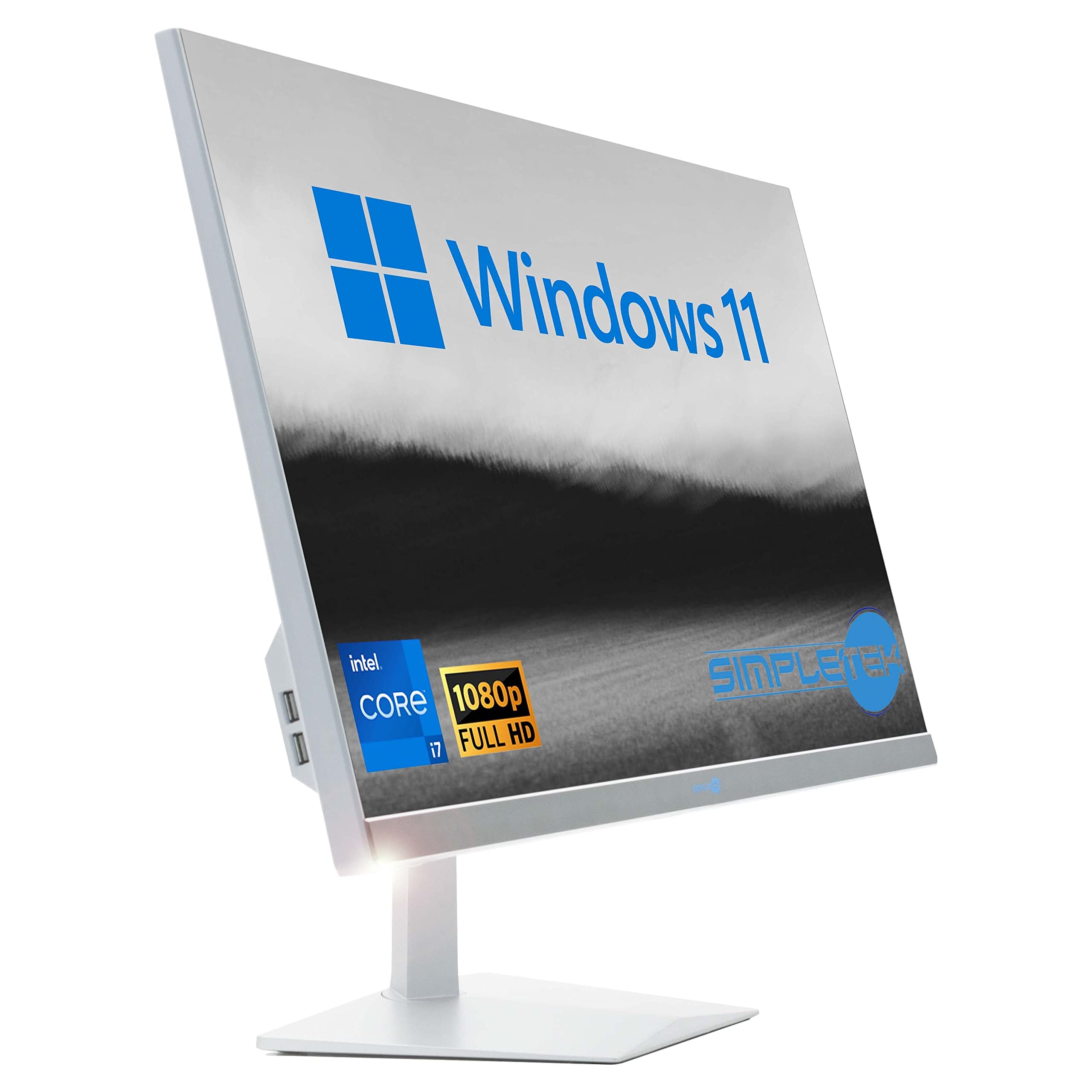 SIMPLETEK - PC All in One 24" FHD Core i7 Fino a 3.60GHz Windows 11 | 16GB RAM SSD 960GB | Webcam Integrata HDMI - Mouse e Tastiera inclusi