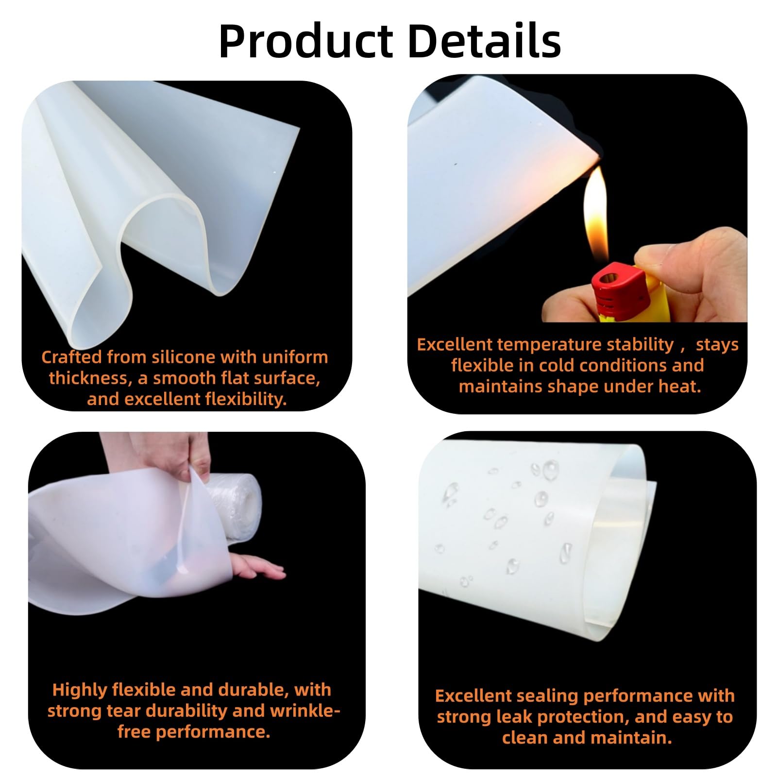 1 Fogli di Silicone Traslucido 500x500mm Piastrine in Gomma Siliconica Flessibili e Resistenti al Calore Antiscivolo per Sigillatura Ammortizzazione Fai-da-Te e Industriale,6mm