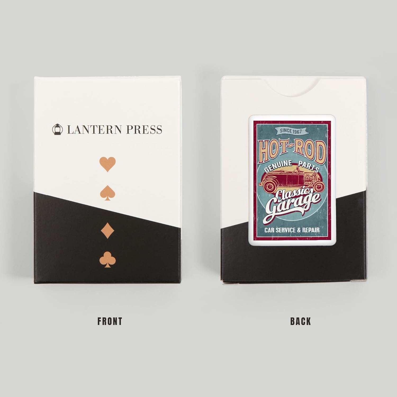 Lantern Press Hot Rod Garage, Classic Cars, Vintage Sign, 52 Playing Cards for Adults, Poker Size Card Deck