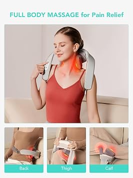 SKG H5mini Neck and Traps Massager with Heat for Deep Tissue Relief, Father's Day Dad Gifts, 6D Hand Kneading, Cordless Neck and Shoulder Massager, Hands-Free Wireless for Men and Women