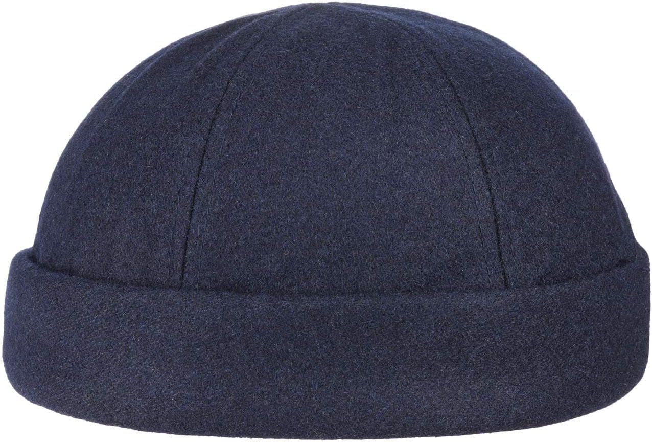LipodoPort Docker Cap - Winter Cap in Black, Blue, Grey, Bordeaux-Red - Sailor’s Cap One Size 54-61 cm - Hook and Loop Closure- Fits Closely to Your Head - Men’s Cap Autumn/Winter
