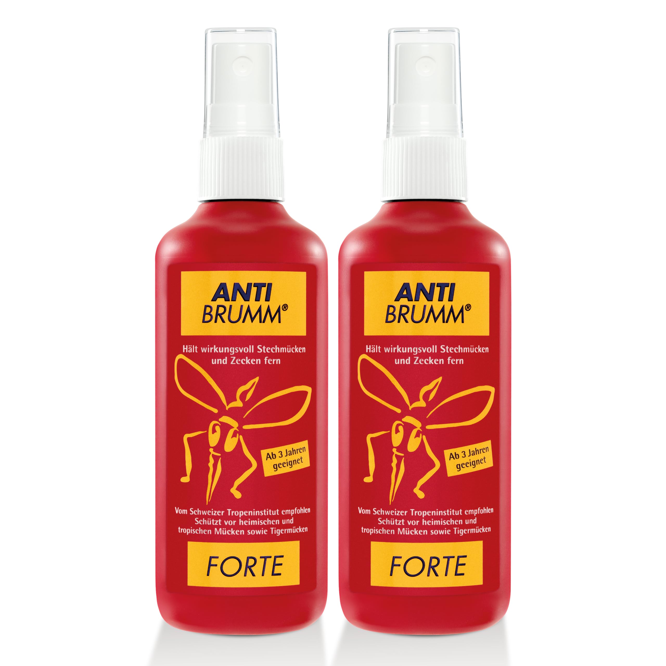 Anti Brumm Forte Pumpspray, 2 x 150 ml: Insekten-Repellent für effektiven Schutz gegen Mücken und Zecken, Mückenspray mit DEET