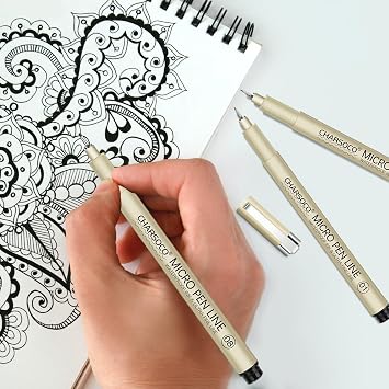 06 Micro Pen, Black Fine Point Pen with Waterproof Archival Ink, 0.5mm Fineliner Ink Pens for Artist Illustration, Sketching, Anime, Manga, Technical Drawing and Scrapbooking