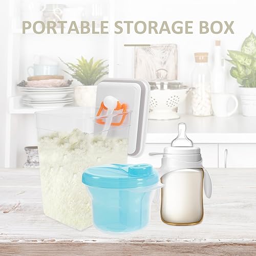 Miniatura 6 de Healifty Caja de 3 piezas Contenedor de almacenamiento de aperitivos, contenedor de almacenamiento de leche, dispensador de fórmula portátil,