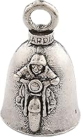 Vista 51 de Guardian Bell Good Luck Bell w/Keyring & Black Velvet Bag Motorcycle Bell Lead-Free Pewter Made in USA