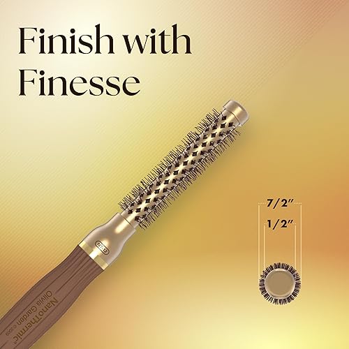 Miniatura 49 de Olivia Garden NanoThermic Ceramic + Ion Round Thermal Hair Brush - Not Electrical - Professional Blowout Brush for Normal to Thick Hair Dorado