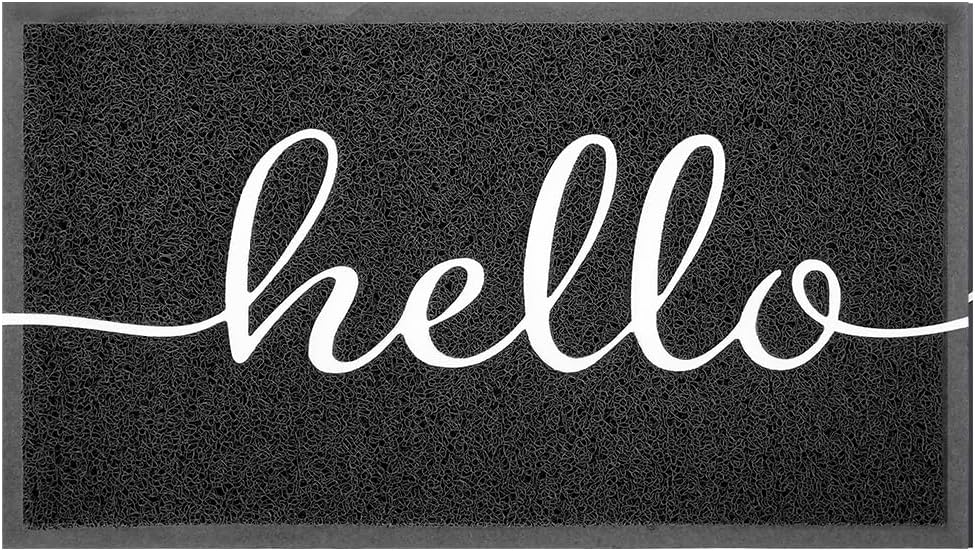 KILOCOCO Front Door Mat Hello Doormat Welcome Mats Outdoor Mat Low Pile Entrance Non-Slip Outdoor Doormats High Traffic Area Rubber Backed Entry Rugs for Kitchen Indoor,24"x36"