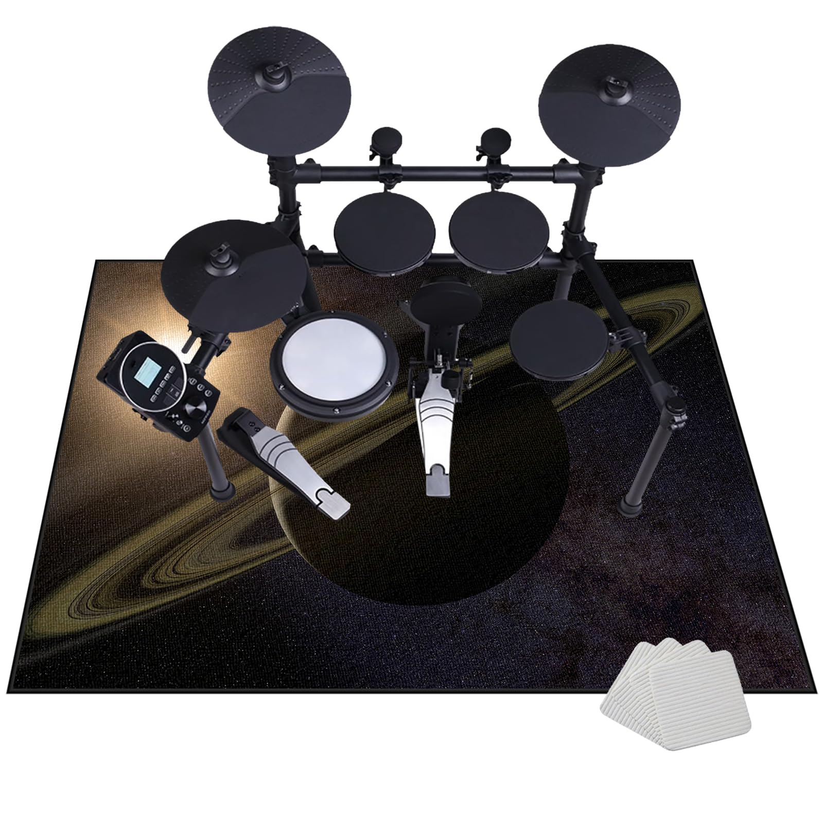 Schlagzeugteppich rutschfest Professionelle Schalldicht Drum Teppich Matte Elektronisches Jazz Schlagzeug Kit Schallschutz Trommel Teppiche für Bass Snare Drum Musikinstrument-Teppich 180 x 140 cm