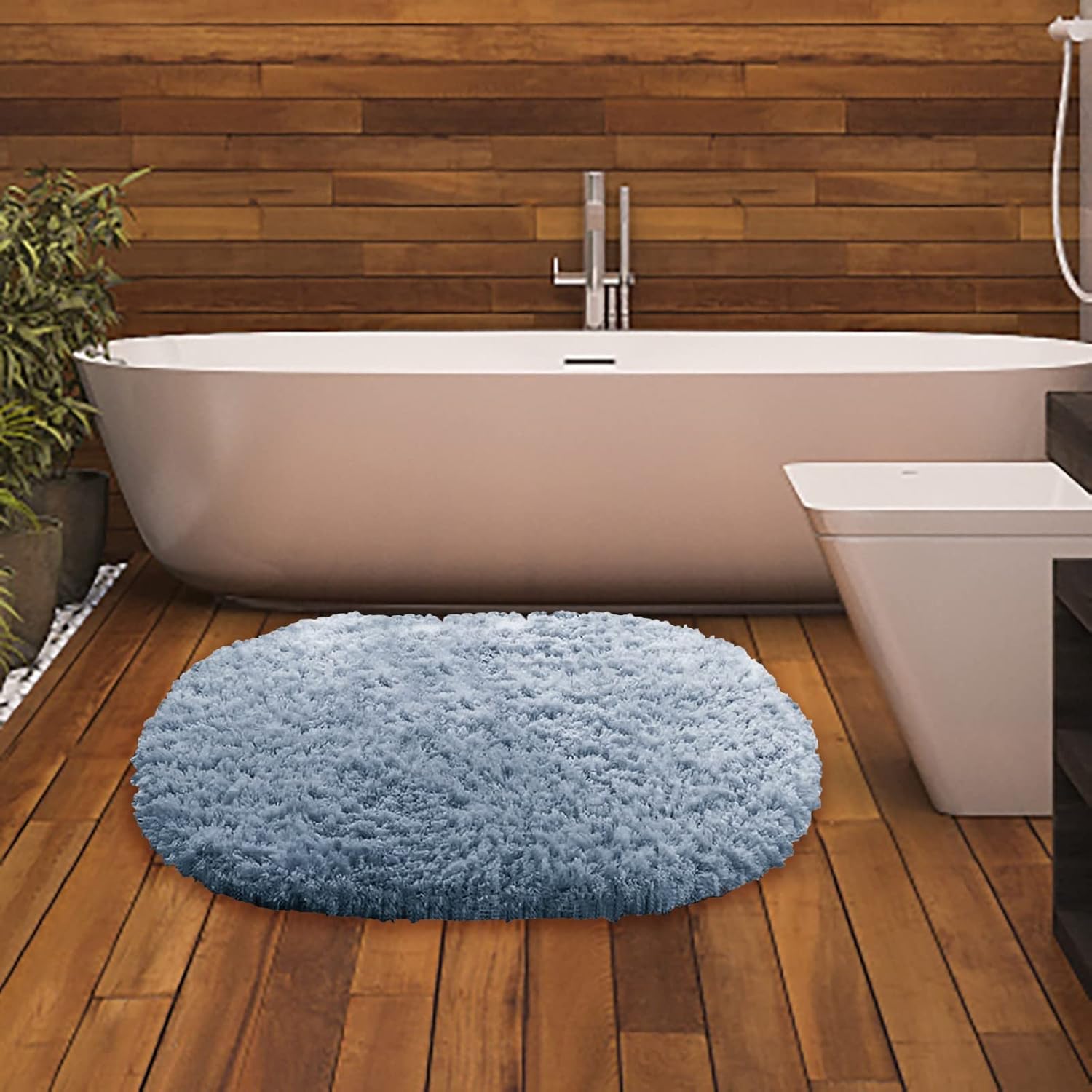 Bathroom Rug 27 X 18 Microfiber Extra Soft Thick Washable Absorbent Non-Slip Shaggy Bath Rugs Machine Wash Dry