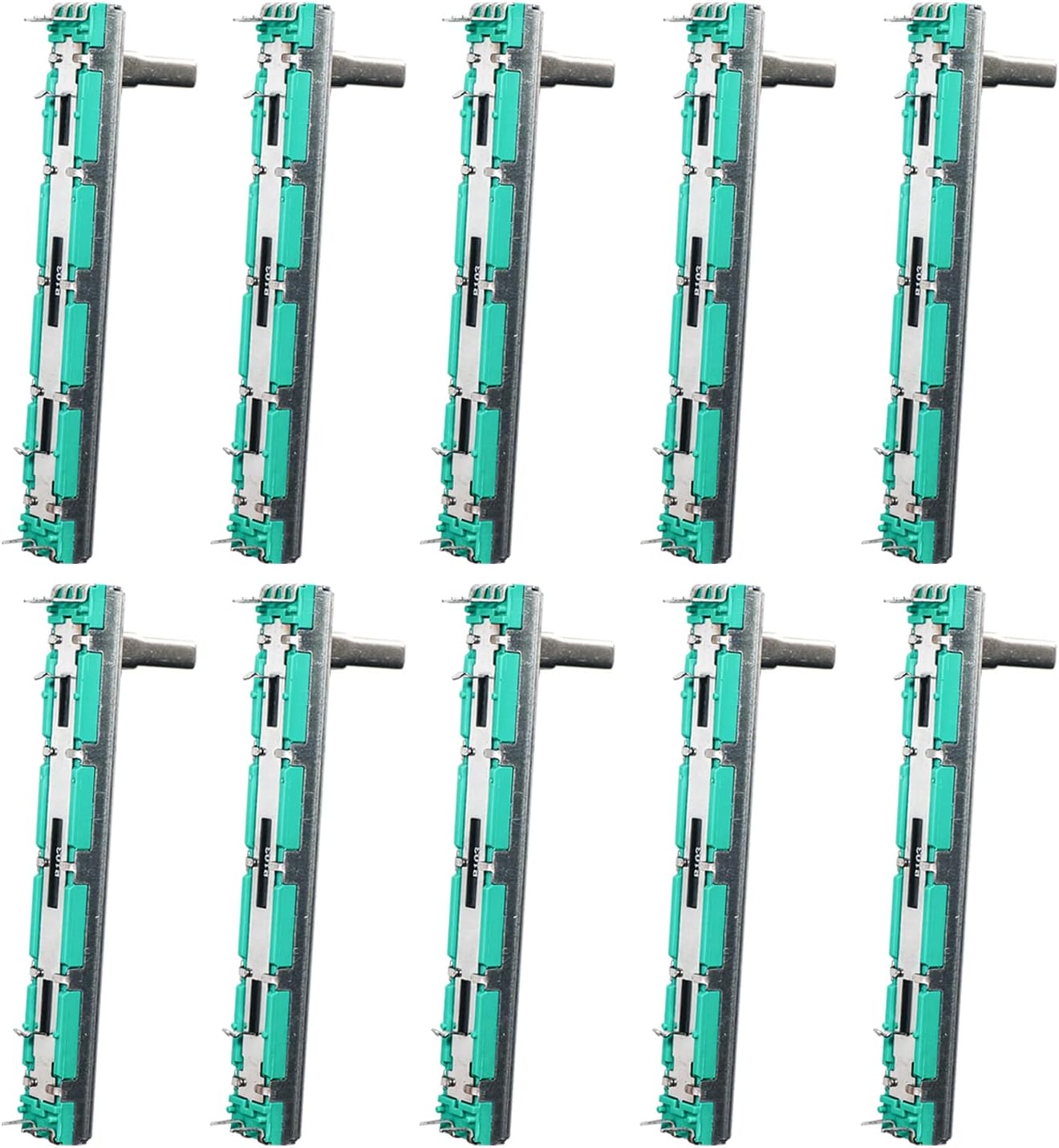 Taiss 10PCS 10K Double Linear Slide Potentiometer 75MM Volume Control Electronic Potentiometer B103-10K