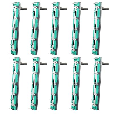 Taiss 10PCS 10K Double Linear Slide Potentiometer 75MM Volume Control Electronic Potentiometer B103-10K