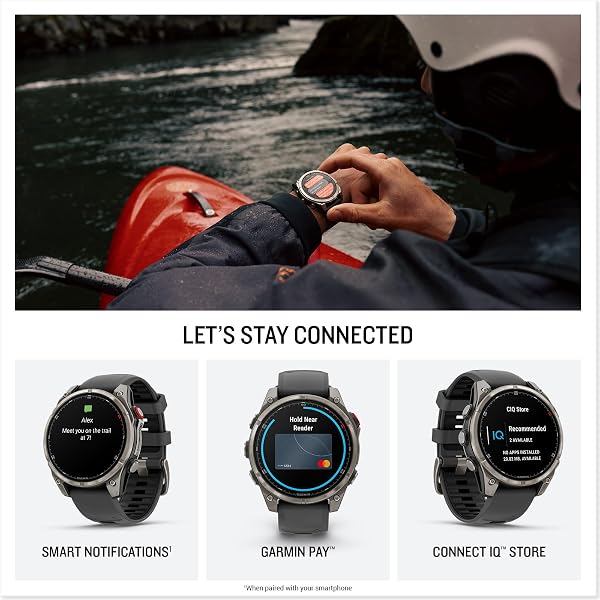 Garmin fēnix® 8 Pro, 51mm, AMOLED Display, Premium Connected Multisport GPS Smartwatch, inReach® Technology, Sapphire, Titanium with Graphite/Black Silicone Band - 4