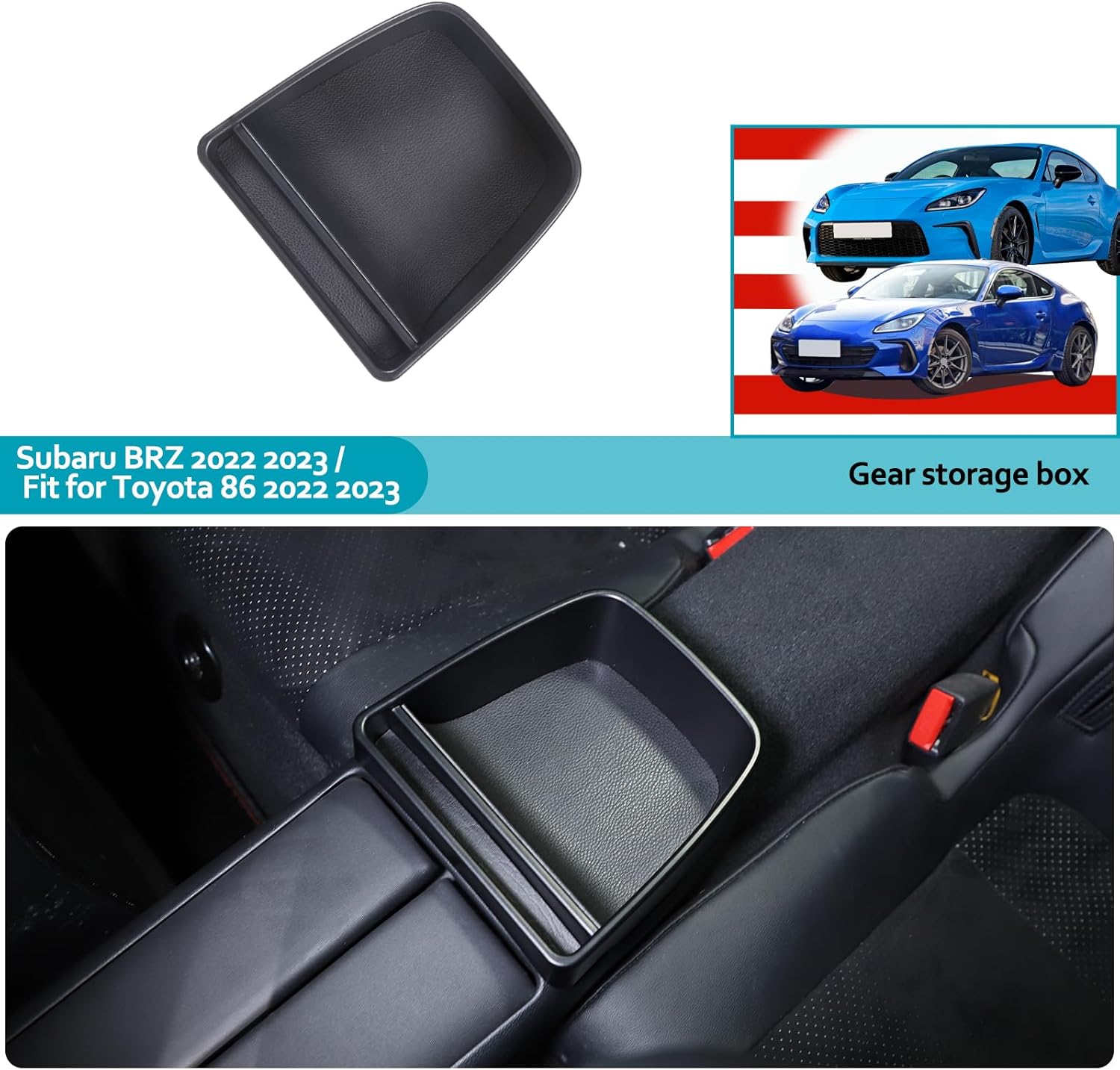 CHEAYAR Car Back row Seat Organizer, Storage Organizer Between Seat Fit forFit for Subaru BRZ 2022 2023 & Fit for Toyota 86 2022 2023, ABS Armrest Box Upper Storage Box