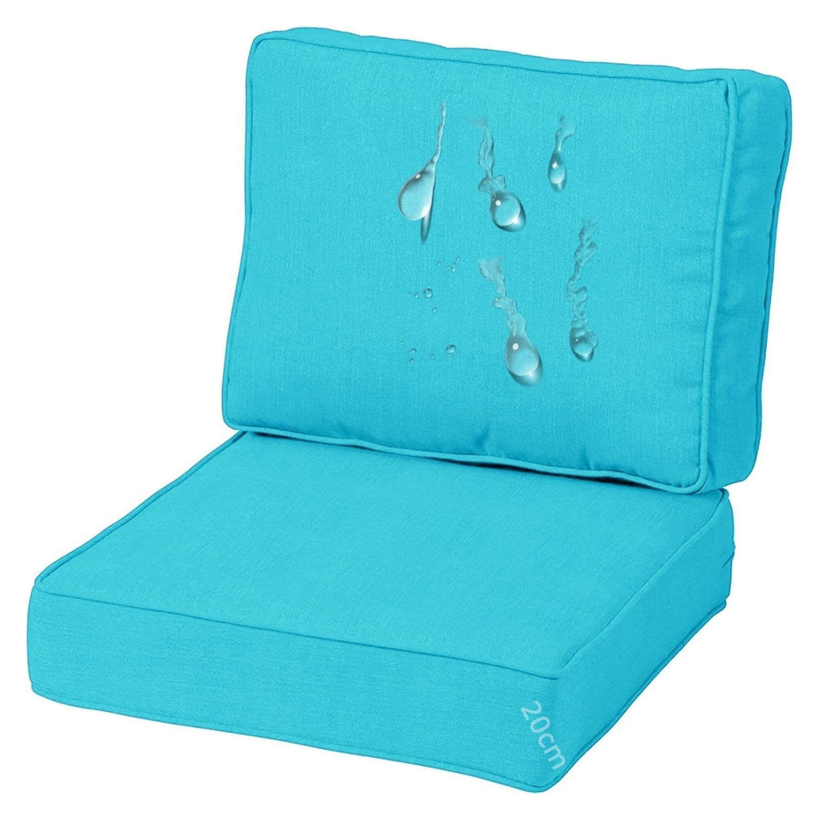 Coussin de chaise de jardin imperméable dossier haut 55x55x20 cm pour canapé de terrasse