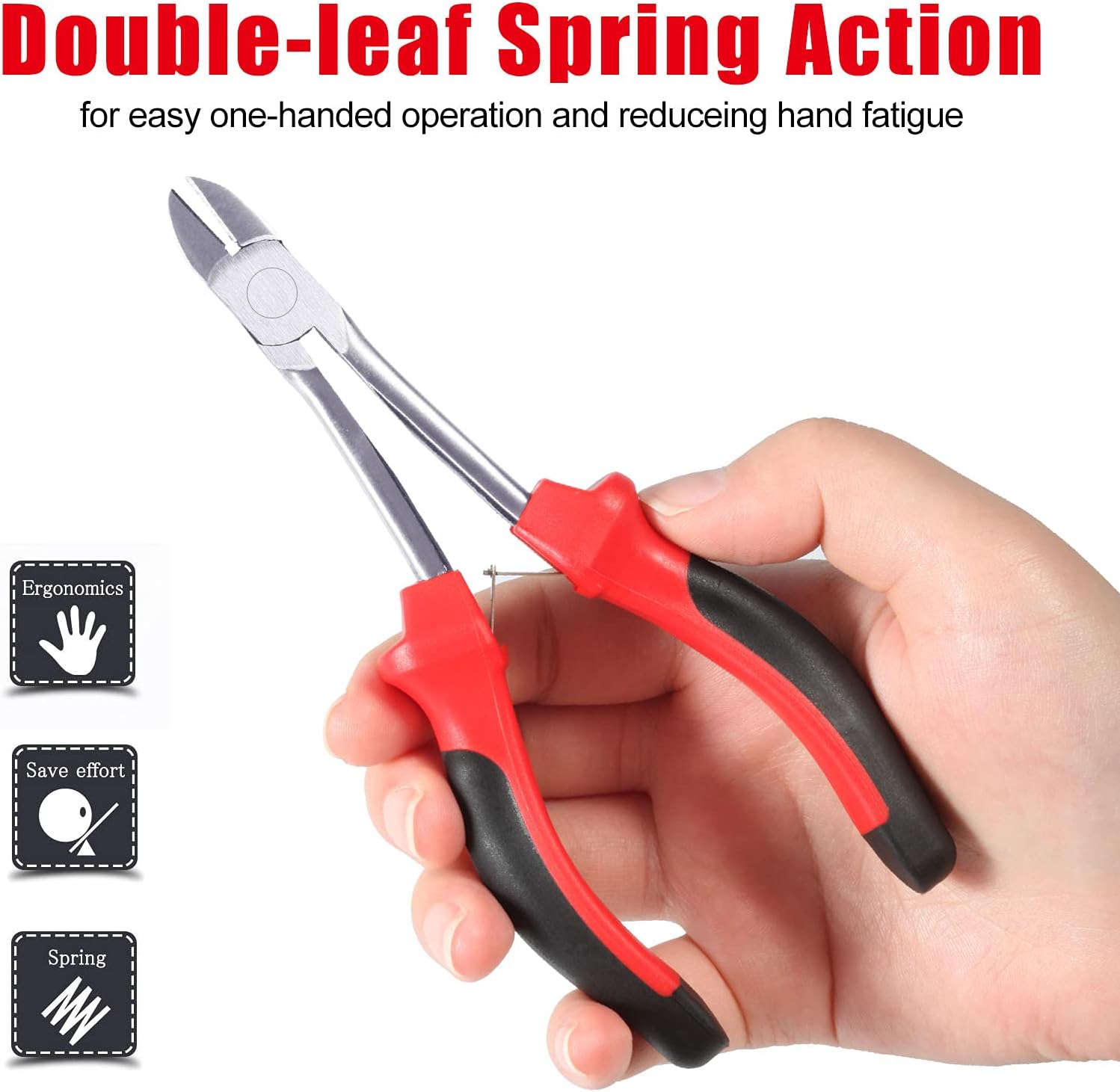 SPEEDWOX Long Reach Diagonal Pliers, 6 Inches Mini Side Cutting Pliers with High Leverage TPR Handles - Image 5
