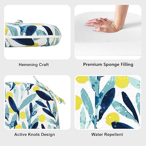 Miniatura 3 de LVTXIII - Cojines de asiento de patio al aire libre con lazos, cojines de silla repelentes al agua para decoración de muebles de jardín, oficina en