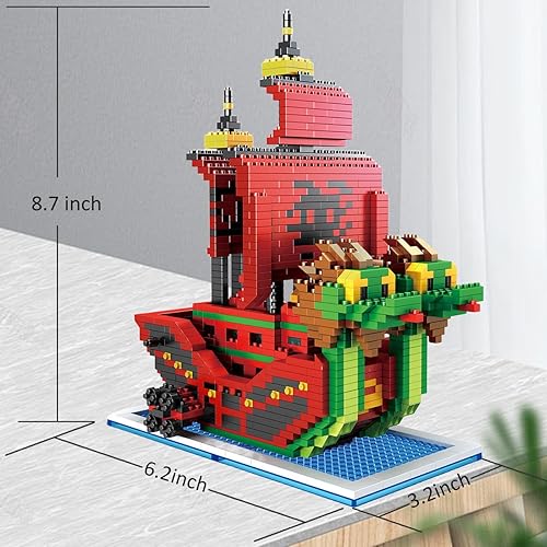 Miniatura 4 de OP - Juego de bloques de construcción de barco pirata anime, modelos de barco de batalla, kit de juguetes de nanoladrillos 3D para regalo de