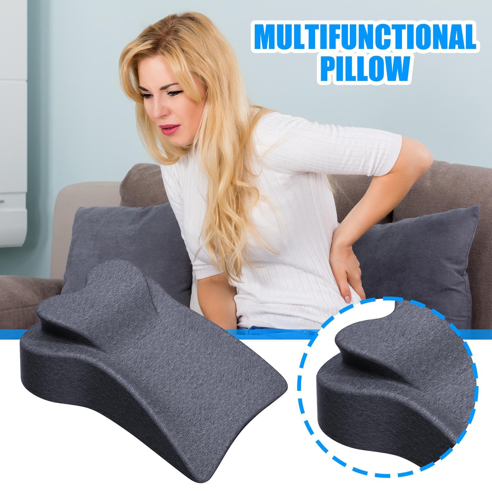 Medical Leg Pillow - Convenient Ankle Bolster Body Positioner | Comfortable Pressure Relief Back Supportive Pillow, Leg Relief Pillow for Car Bed Home Travel Recovery Relaxation Rest