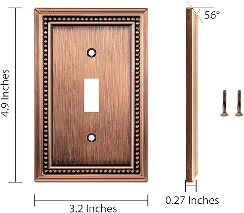 Vista 155 de Henne Bery Sunken Pearls - placa decorativa de pared para interruptor (Palanca simple, 2 unidades, níquel satinado)