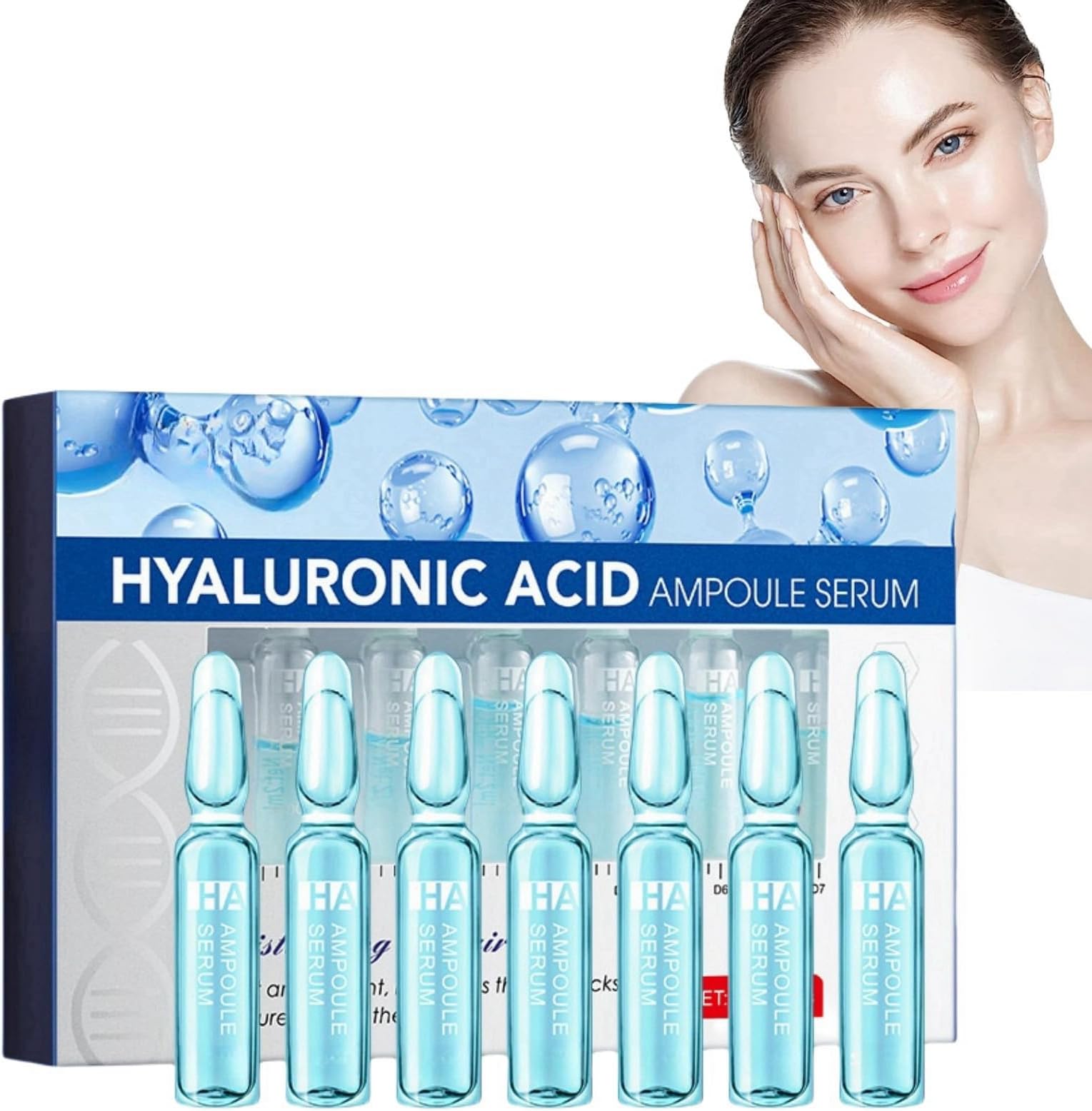 7Pcs Hyaluronic Acid Micr-oneedling Serum,Hyaluronic Acid Concentrated Ampoules,Hyaluronic Acid Serum for Face Micr-oneedling Serum,Hyaluronic Acid Micr-oneedling Serum,Hydrating Face Serum for Women