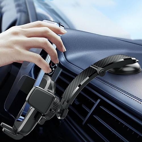 Miniatura 7 de Soporte para teléfono de automóvil, soporte de parabrisas de brazo largo de 360 grados, soporte universal antivibraciones para teléfono inteligente