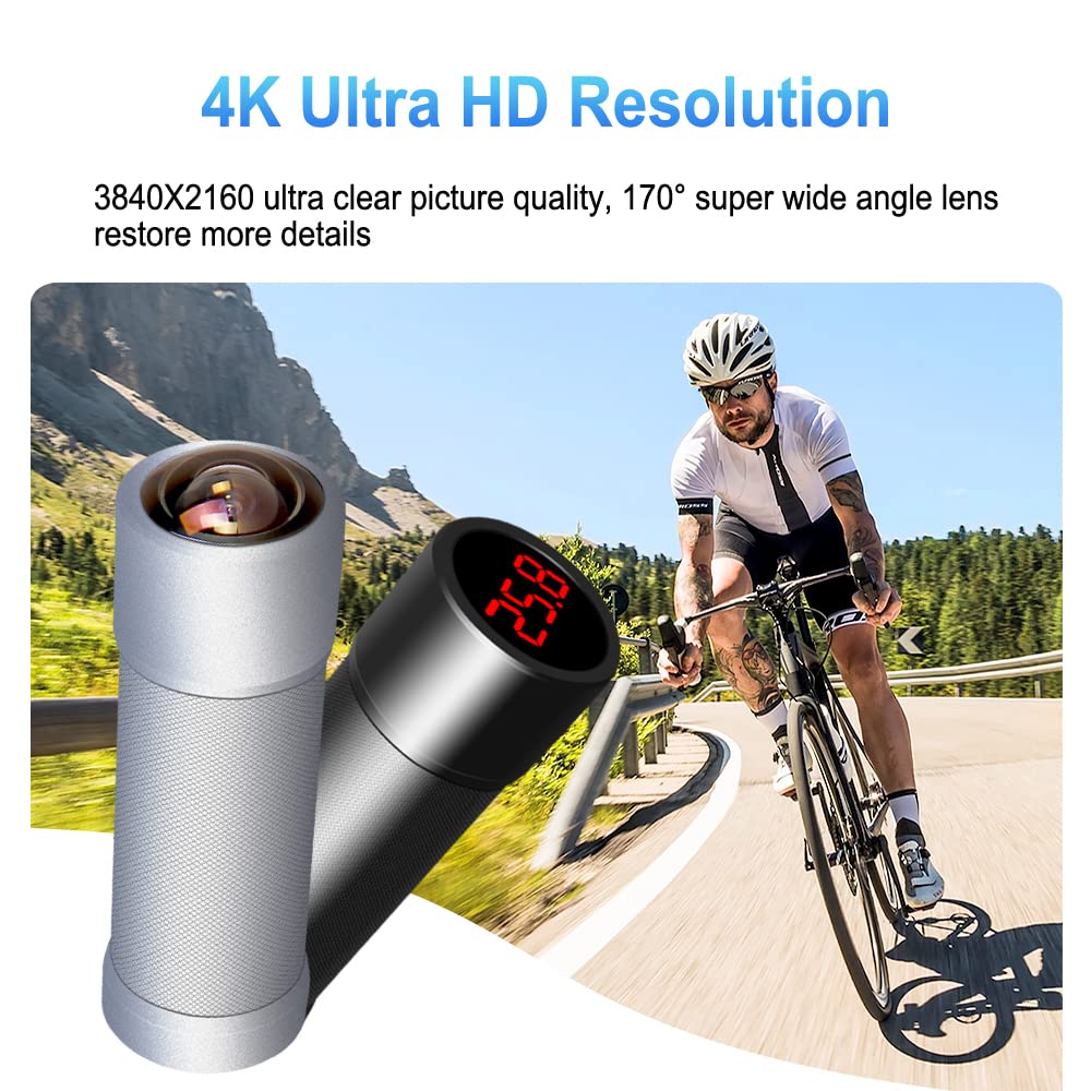 VSYSTO 4K Ultra wysokiej rozdzielczości kamera WiFi Rejestrator motocyklowy Sport Rejestrator nart Wyświetlacz temperatury Starlight Night Vision Metal Body Wodoodporne nagrywanie pętli