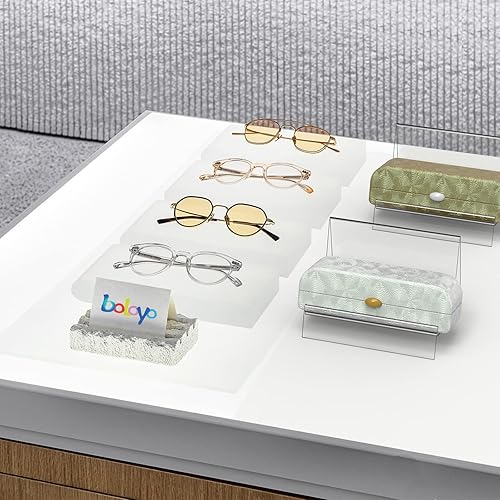 Miniatura 8 de Boloyo Soporte de exhibición de acrílico con placa de letrero, 10 piezas de caballete de exhibición transparente, estante elevador, soporte acrílico