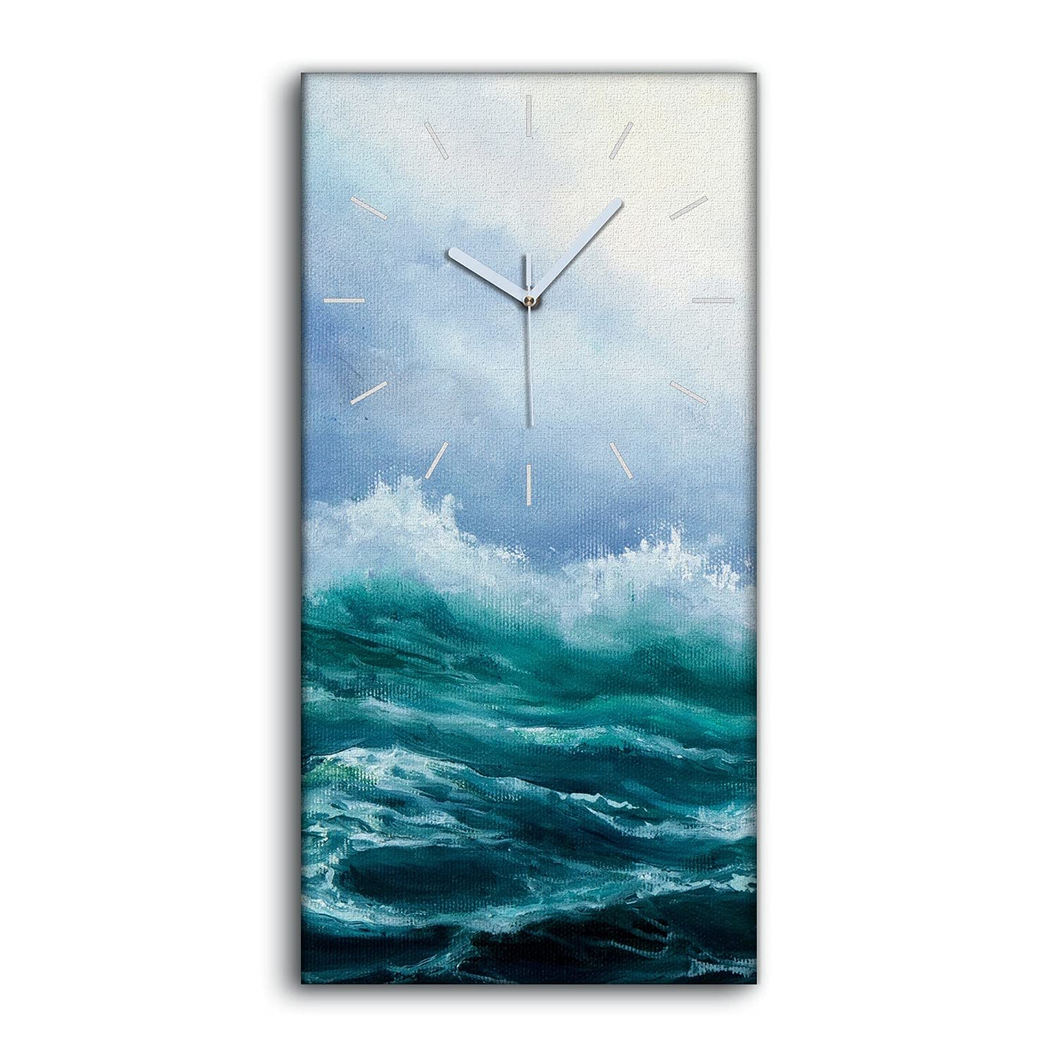 Horloge sur toile Ocean silencieuse anti tic-tac pour chambre sereine 30x60cm